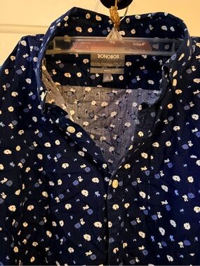 Bonobos like new Navy Floral Slim-Fit Button down